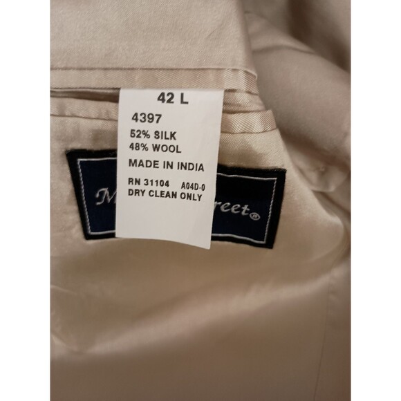 Meeting Street Blazer Jacket Size 42L Brown Silk And Wool - Picture 10 of 10